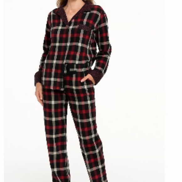 ❤️Vera Bradley Red and Black Plaid Women’s Pajama Set .100%Cotton ,Size L NWT - Picture 5 of 9